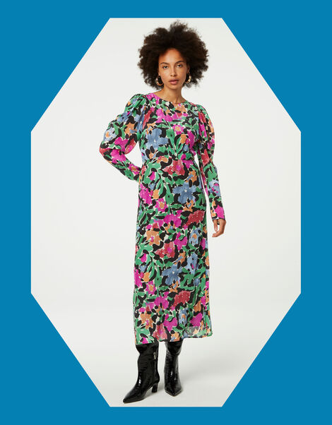 Fabienne Chapot Floral Print Midi Dress, Multi (MULTI), large