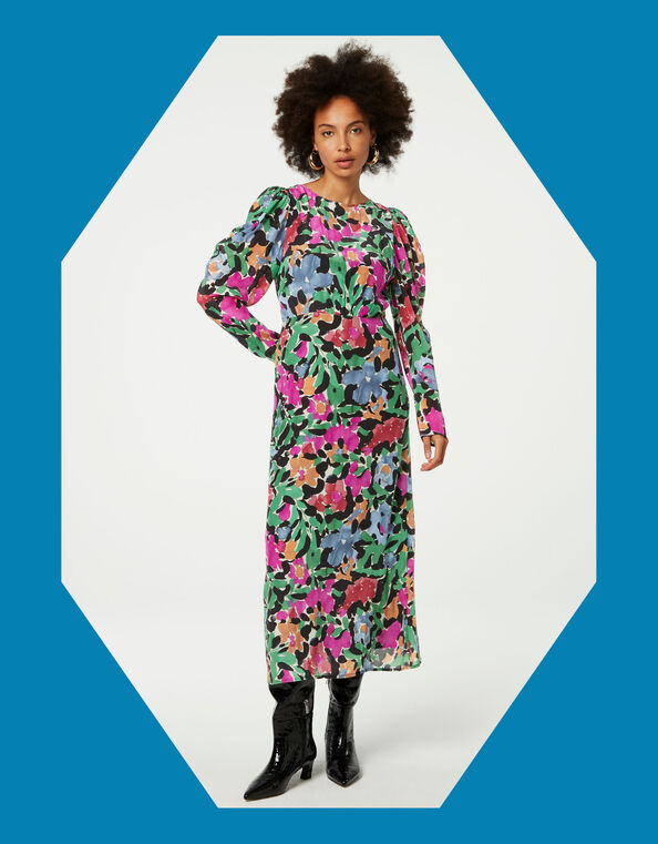 Fabienne Chapot Floral Print Midi Dress, Multi (MULTI), large