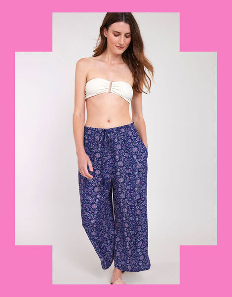 East Alice Crinkle Trousers, Blue (NAVY), large