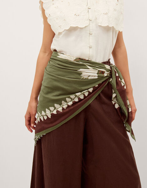 Ester Floral Square Cotton Scarf, , large