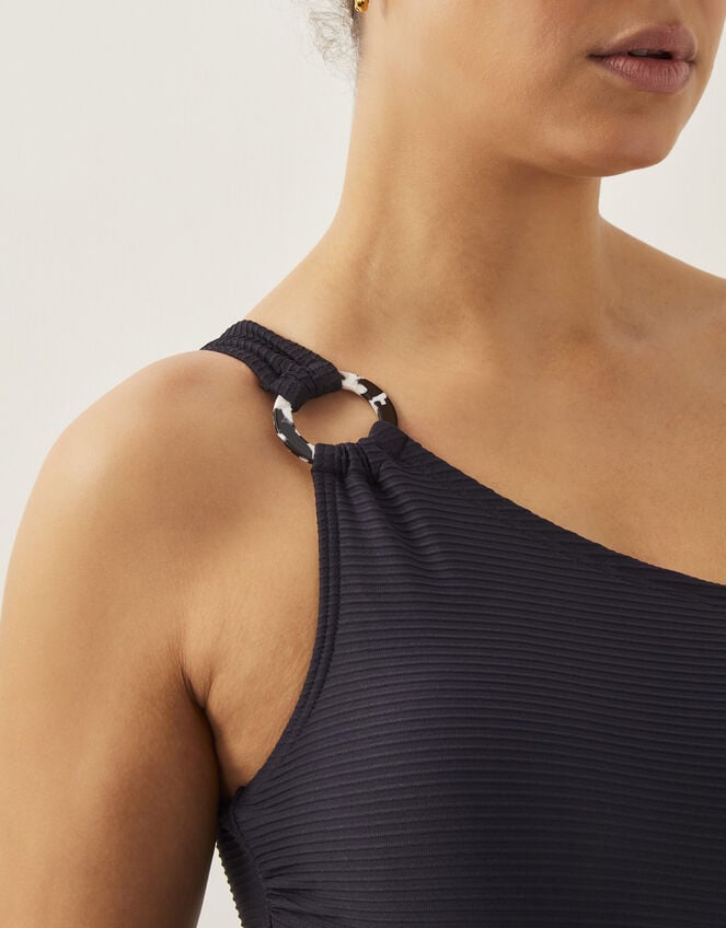 Killa One-Shoulder Swimsuit, Black (BLACK), large