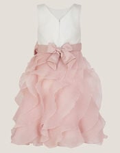 Cancan Sleeveless Bow Ruffle Dress, Pink (PINK), large