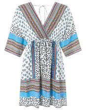Dahlia Printed Kaftan in LENZING™ ECOVERO™ , Ivory (IVORY), large