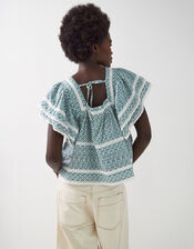 East Duva Floral Top, Blue (BLUE), large