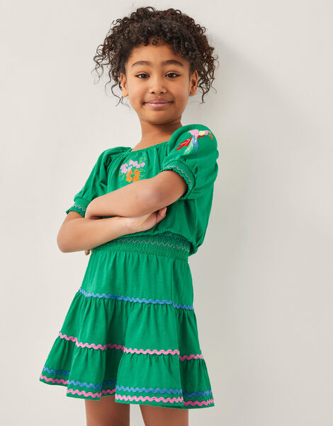 Ric-Rac Tiered Skirt, Green (GREEN), large