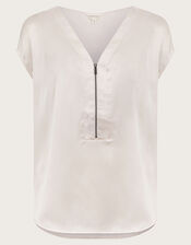 Wilde Sleeveless Satin Top, Cream (CREAM), large