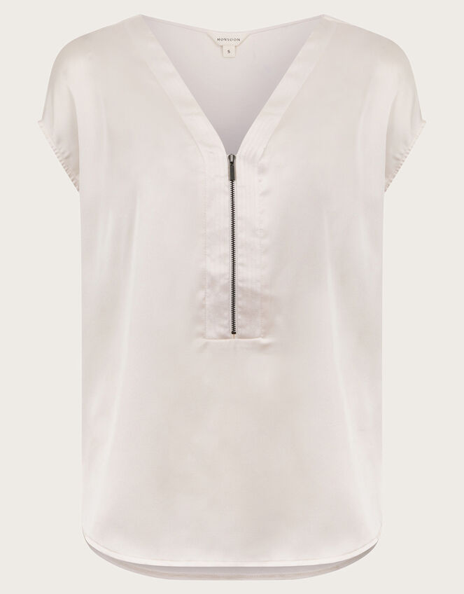 Wilde Sleeveless Satin Top, Cream (CREAM), large