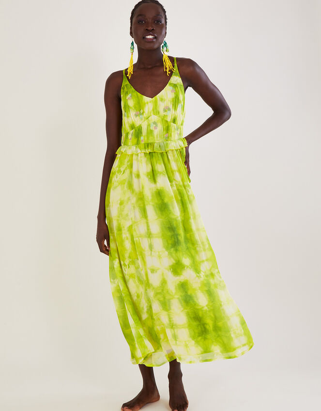 Dalila Tie Dye Dress with Sustainable Viscose Green