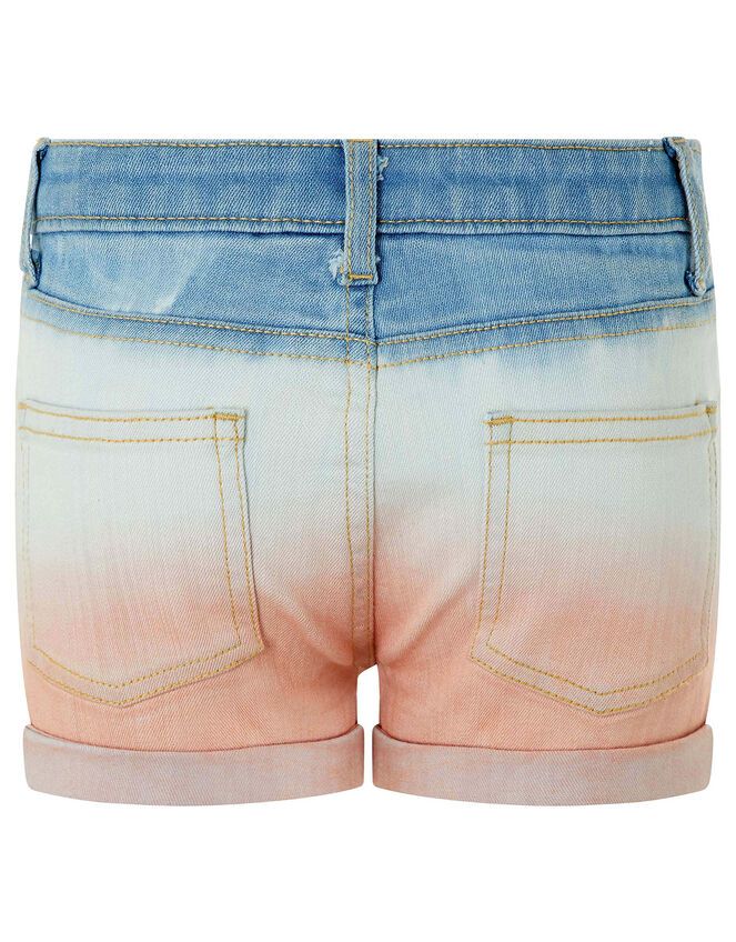 Darlene Tie-Dye Denim Shorts, Blue (BLUE), large
