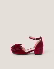Bow Velvet Heels, Red (RED), large