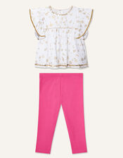 Baby Daisy Foil Top and Legging set , Ivory (IVORY), large