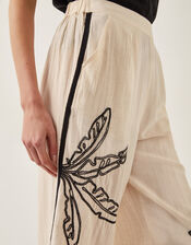 Hope Leaf Embroidered Culottes, Natural (NATURAL), large