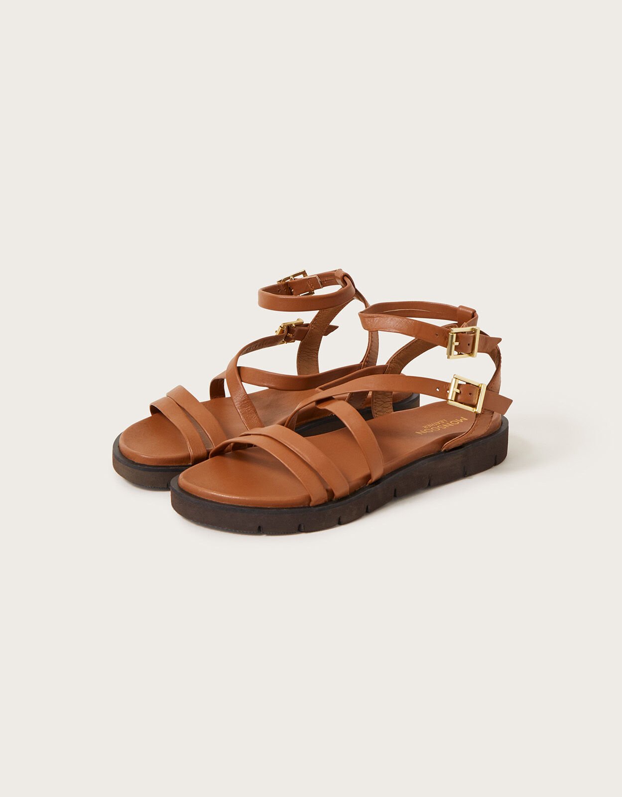Tan sale sandals flat