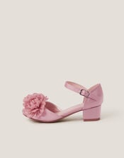 Corsage Satin Two-Part Heels, Pink (PINK), large