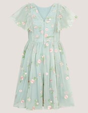Primrose Embroidered Party Dress, Green (GREEN), large