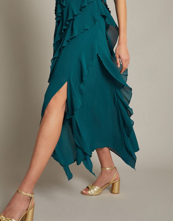 Renata Ruffle Maxi Dress, Teal (TEAL), large