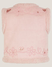 Floral Embellished Suedette Vest, Pink (PINK), large