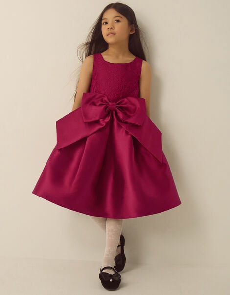 Juno Lace Bodice Party Dress, Red (BURGUNDY), large
