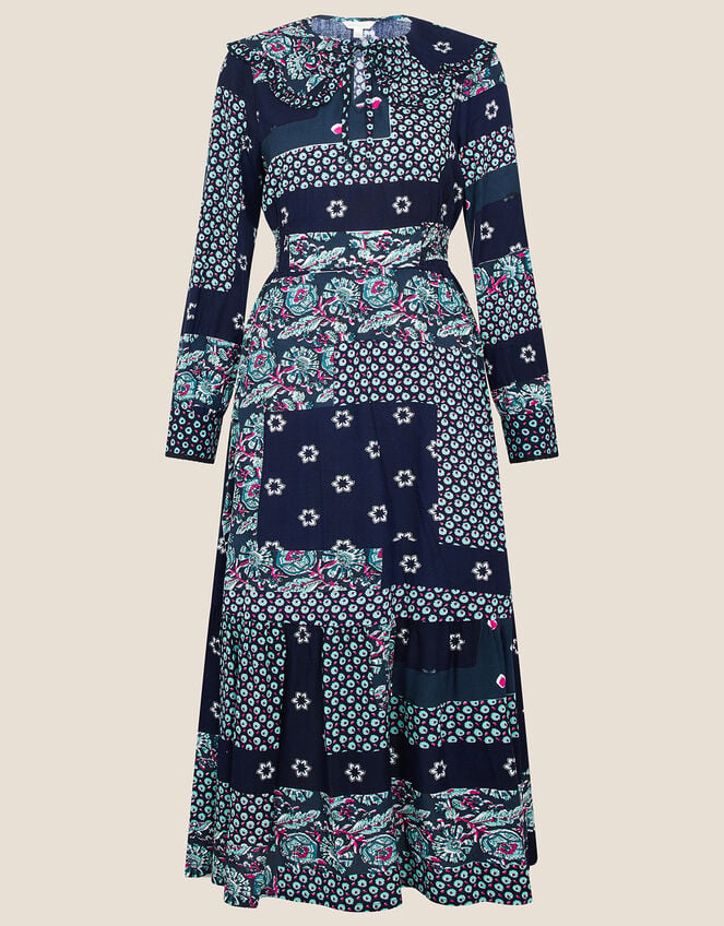 ARTISAN STUDIO Patch Print Dress , Blue (NAVY), large