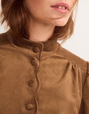 Lucia Faux Suede Jacket, Brown (BROWN), large
