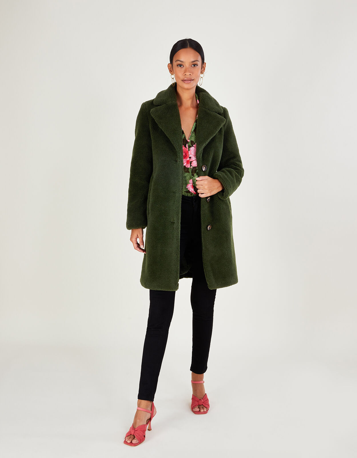 Green teddy coat new arrivals uk