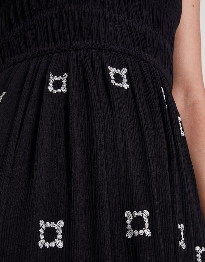 Briar Shirred Maxi Dress, Black (BLACK), large