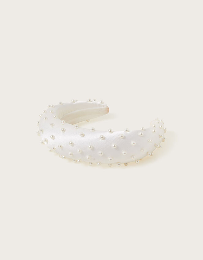 Pearl Padded Bridal Headband, , large