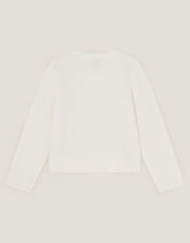 Bow Embellished Cardigan, Ivory (IVORY), large