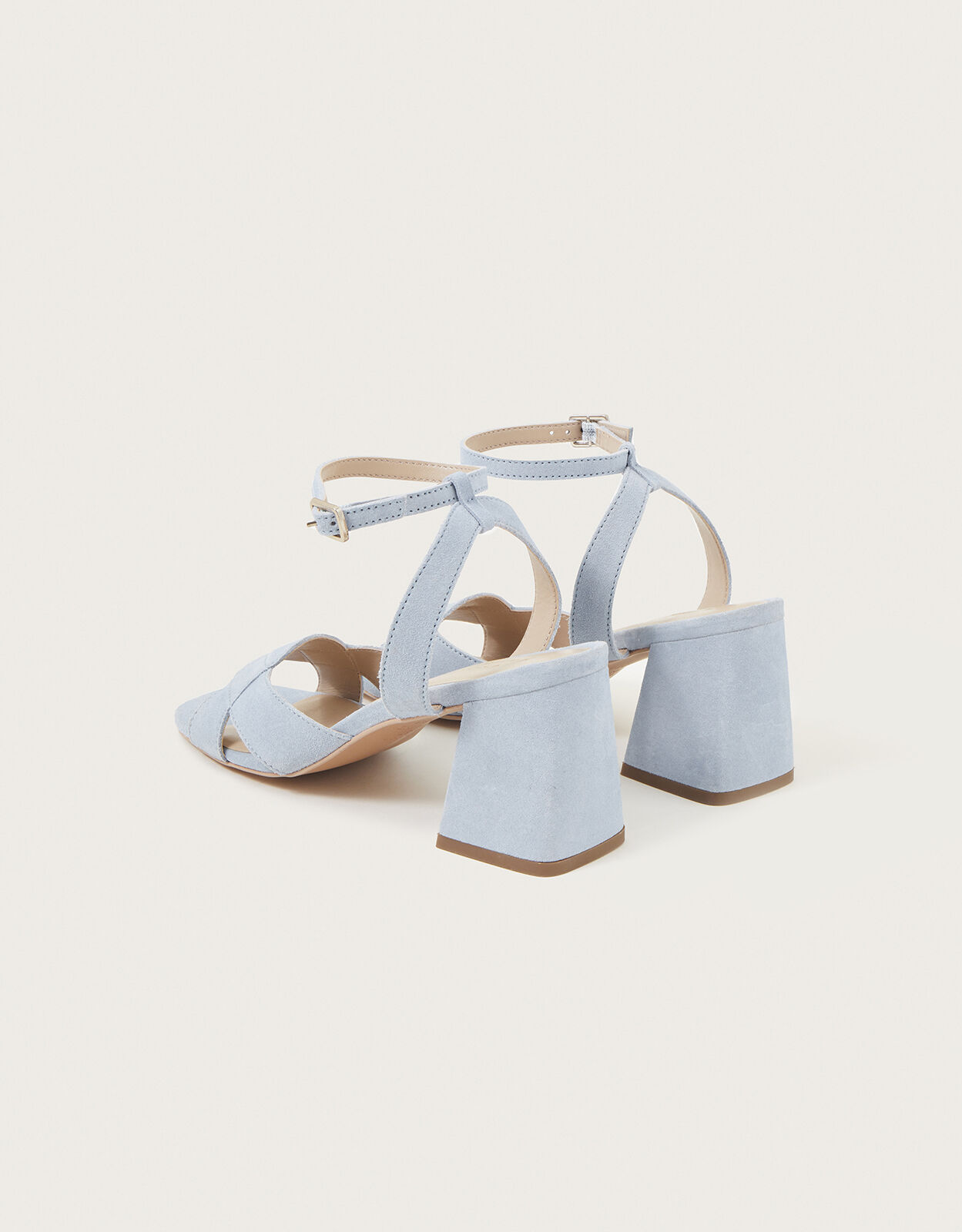 Suede Block Heels Blue