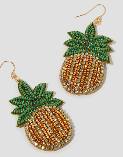 Pineapple Bead Drop Earrings, , large