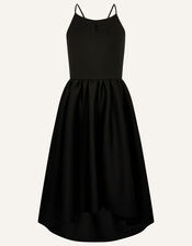 Bow Back Scuba Prom Dress, Black (BLACK), large