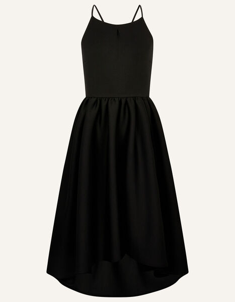 Bow Back Scuba Prom Dress Black, Black (BLACK), large
