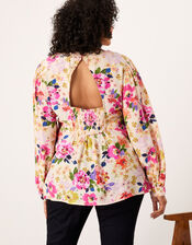 Florella Floral Print Blouse, Ivory (IVORY), large