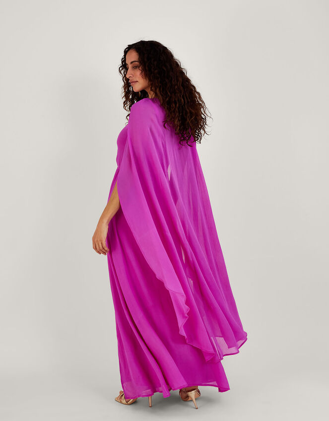 Corinne Cape Maxi Dress in Sustainable Viscose, Pink (PINK), large