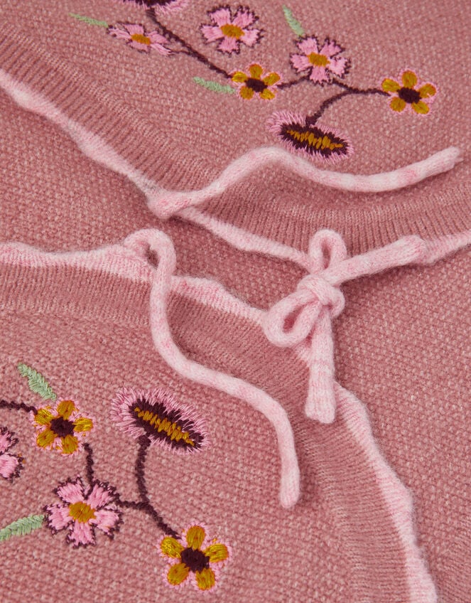 Rose Embroidered Knitted Waistcoat, Pink (PINK), large