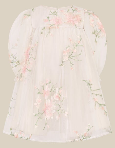 Baby Sakura Floral Embroidered Tulle Dress, Multi (MULTI), large