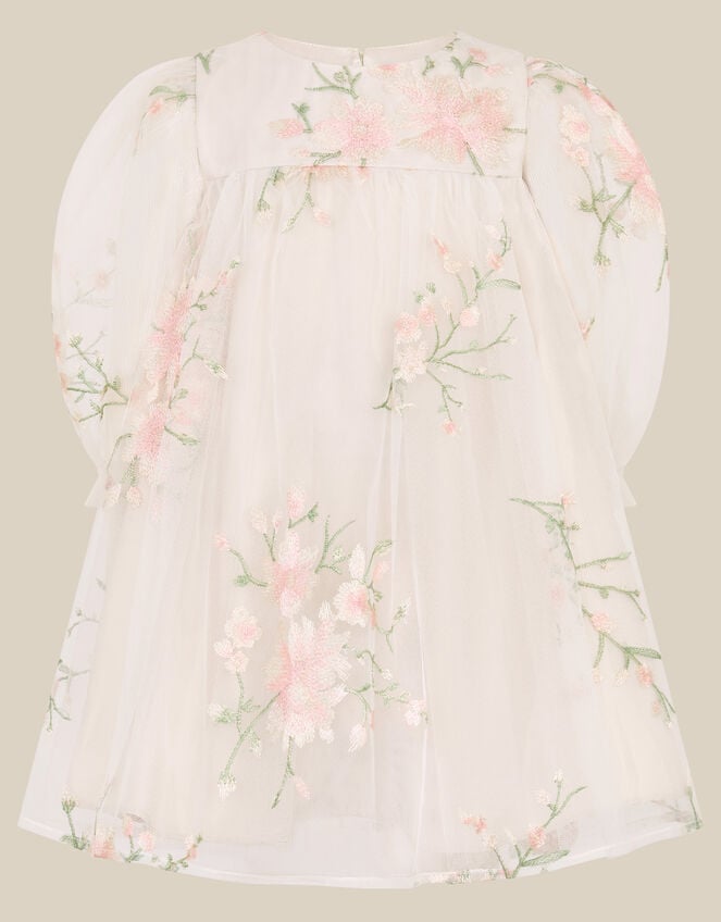 Baby Sakura Floral Embroidered Tulle Dress, Multi (MULTI), large