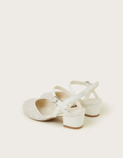 Sparkle Closed-Toe Strappy Heels, Ivory (IVORY), large