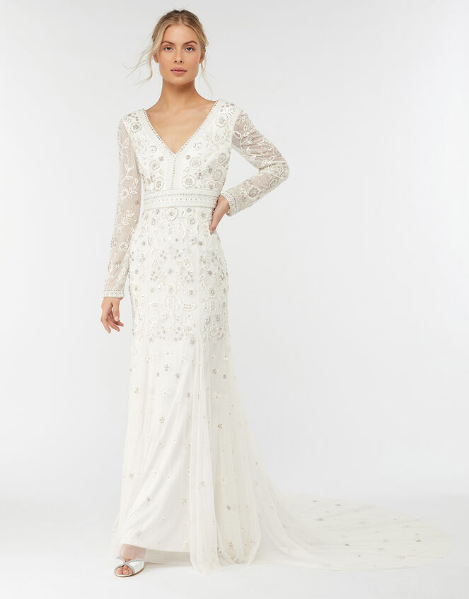 Elizabeth Embellished Wedding Dress, Ivory (IVORY), large