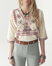 Maison Hotel Nimirta Embroidered Blouse, Multi (MULTI), large
