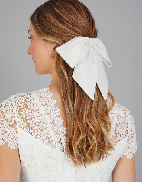 Bridal Bow Hair Clip, , large