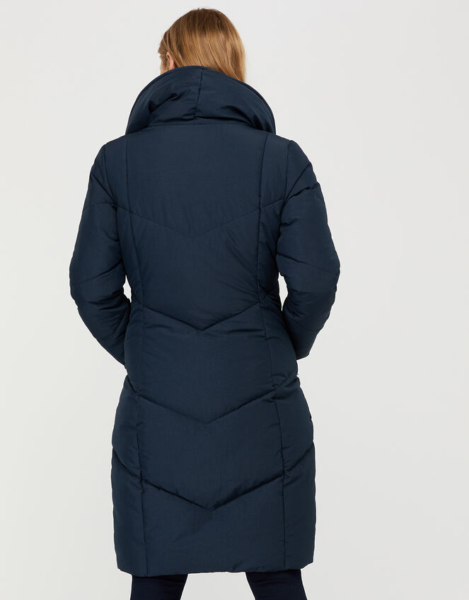 Dhalia Long Duvet Coat, Blue (NAVY), large