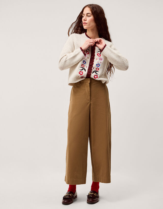 Luna Cropped Wide Leg Trousers, Camel (CAMEL), large