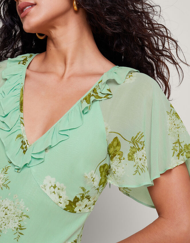 Rowena Ruffle Dress, Green (GREEN), large