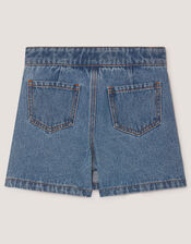 Butterfly Sequin Denim Skort, Blue (BLUE), large