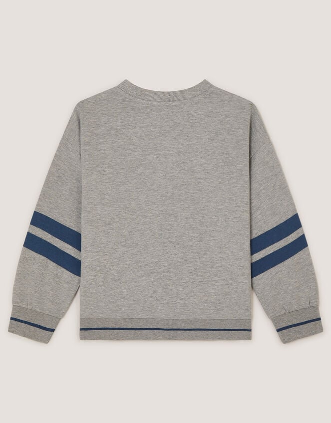 Triceratops Graphic Sweatshirt, Grey (GREY), large