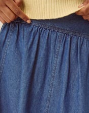 Paloma Denim Midi Skirt, Blue (MID AUTHENTIC BLUE), large