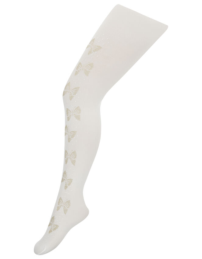Glitter Butterfly Tights, Gold (GOLD), large