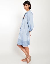 East Embroidered Long Sleeve Dress, Blue (BLUE), large