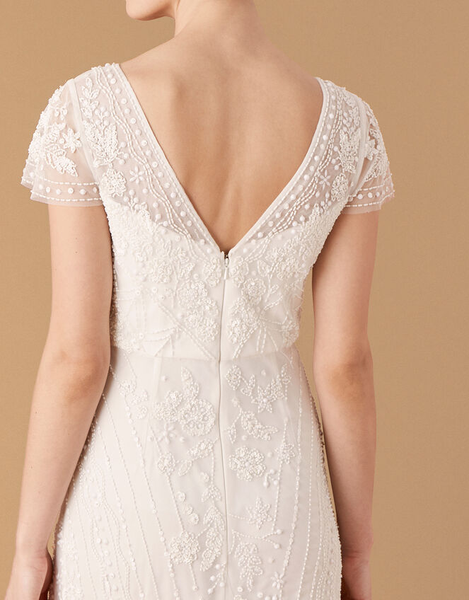 Marilyn Floral Embellished Bridal Dress, Ivory (IVORY), large